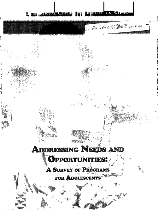 Addressing needs and opportunities : a survey of programs for adolescents