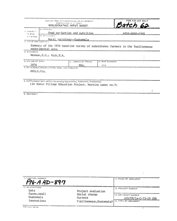 Taller de autocapacitacion : Ministerio de Salud Publica y Asistencia Social, Unidad de Salud Reproductiva [Guatemala] -- informe final : March 1-June 30, 1994