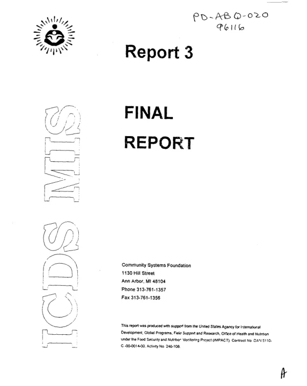 ICDS MIS final report