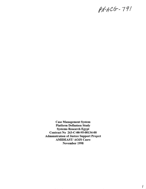Case management system platform definition study