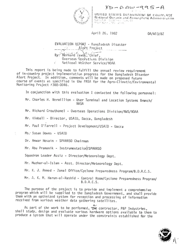Evaluation report - Bangladesh disaster alert project