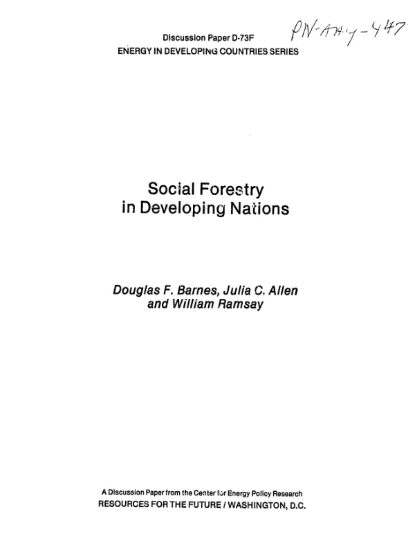Social forestry in developing countries