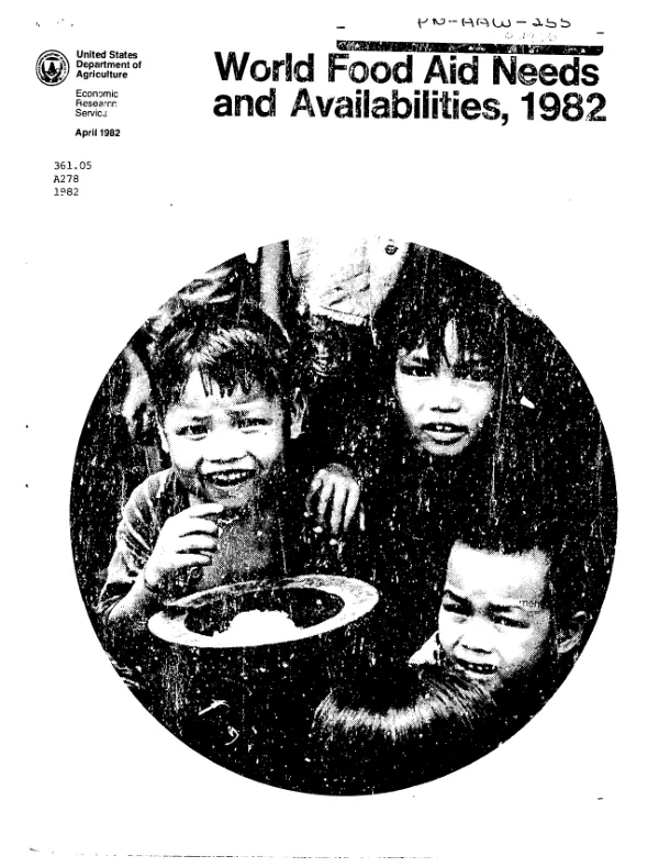 World food aid needs and availabilities, 1982
