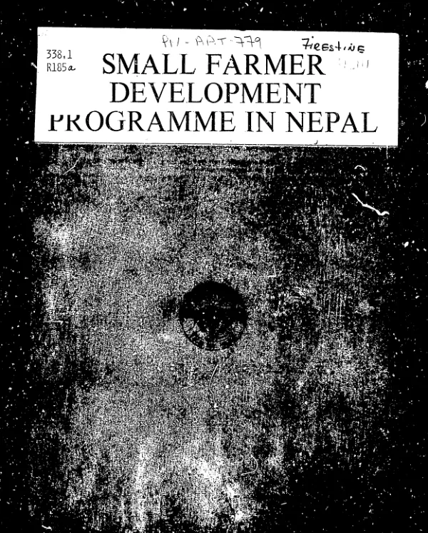 Small farmer development programme in Nepal