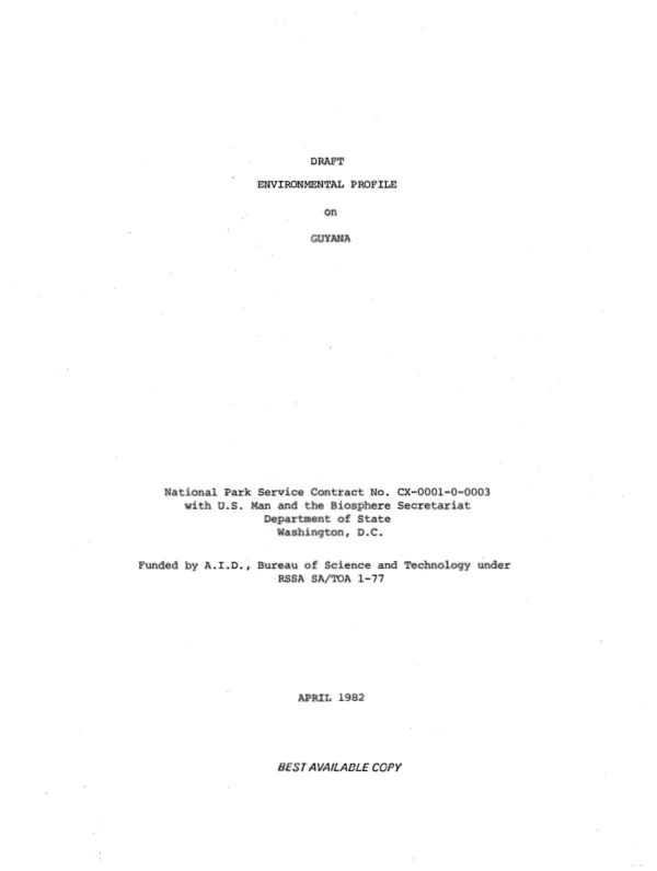 Draft environmental profile on Guyana