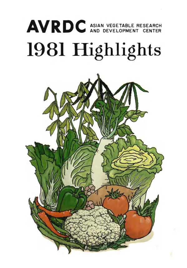 AVRDC : Asian Vegetable Research and Development Center, 1981 highlights
