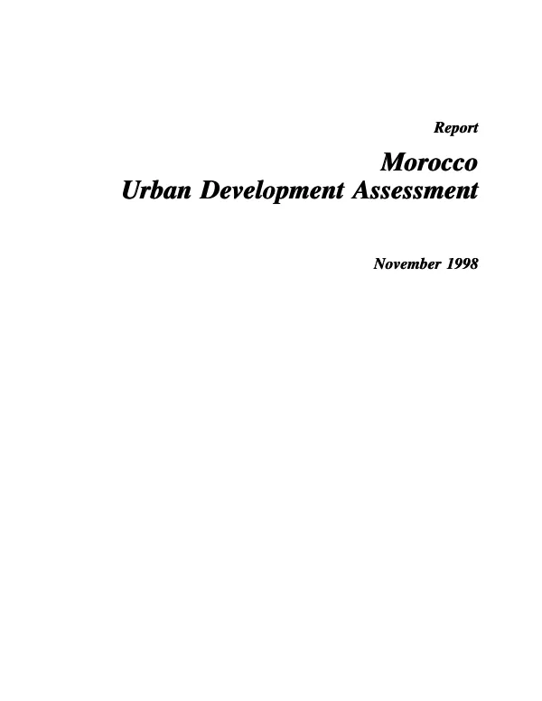 Morocco urban development assessment