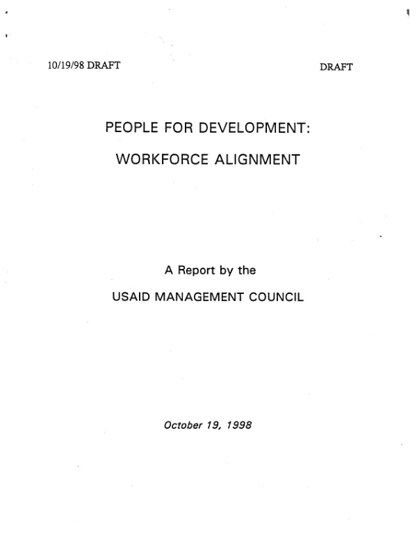 People for development : workforce alignment