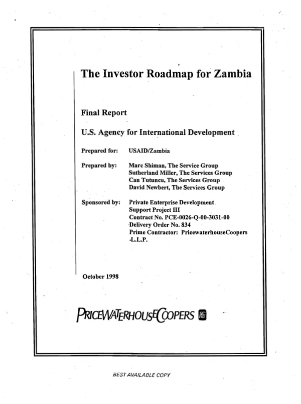 The investor roadmap for Zambia