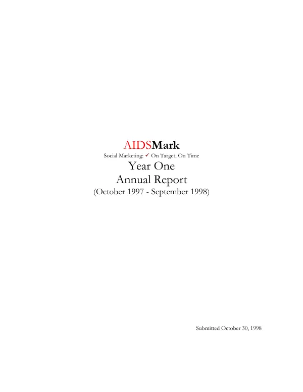 AIDSMark year one annual report (October 1997-September 1998)