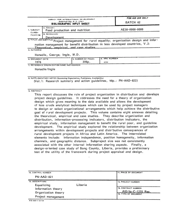 University development linkage project [UDLP] annual activity report, October 1, 1997 to September 30, 1998 : cooperative agreement no. PCE-5063-A-00-3040-00