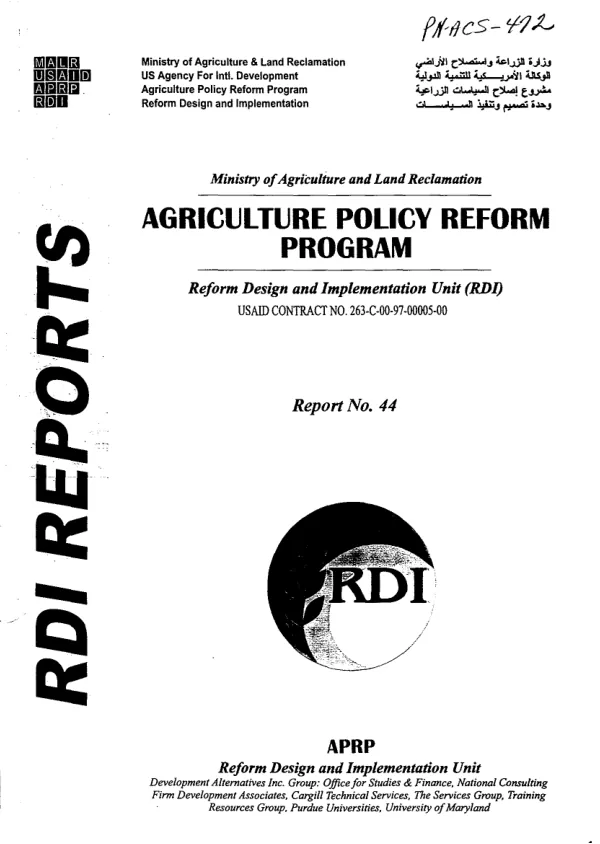 Review of APCP [Agricultural production and credit project] and APRP tranches : APCP tranches 1-7, APRP tranches 1-3