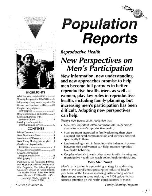 New perspectivies on men"s participation