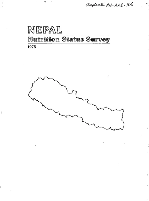 Nepal nutrition status survey : Jan. 1975 to May, 1975