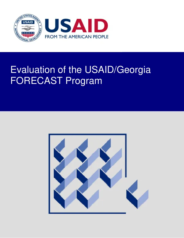 Evaluation of the USAID/Georgia FORECAST program