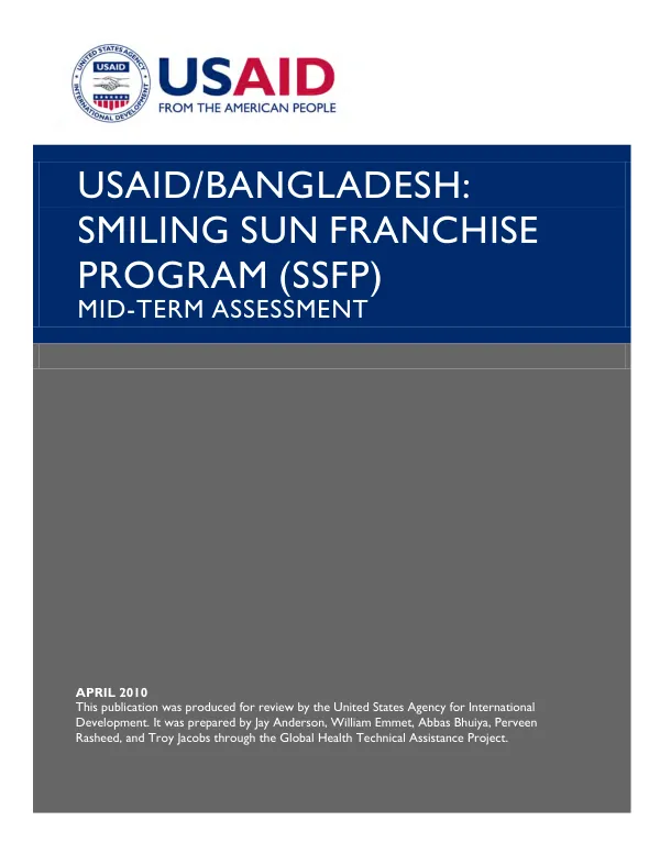 USAID/Bangladesh : smiling sun franchise program (SSFP) : mid-term assessment
