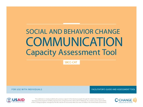 Social and Behavior Change Communication (SBCC-CAT) Capacity Assessment Tool for Use with Individuals: Facilitator’s Guide