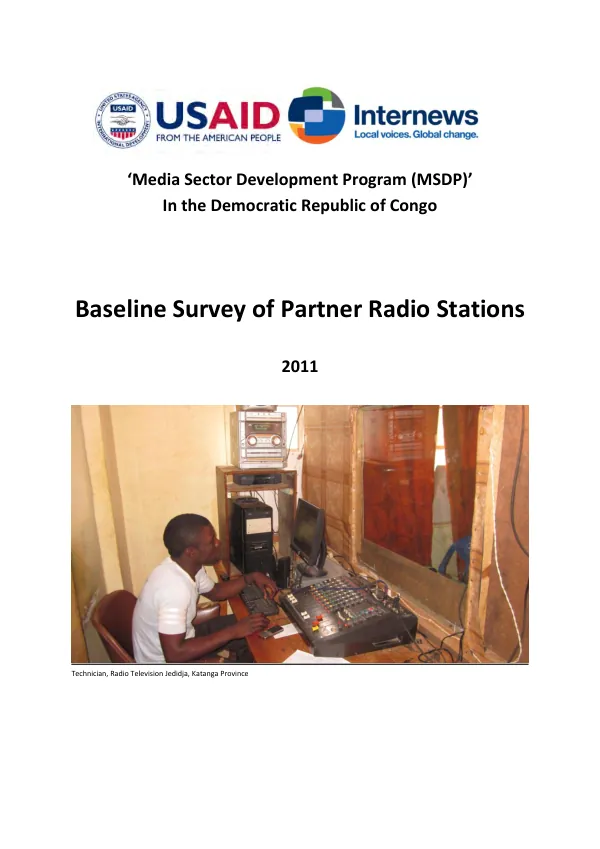 Baseline survey of partner radio stations