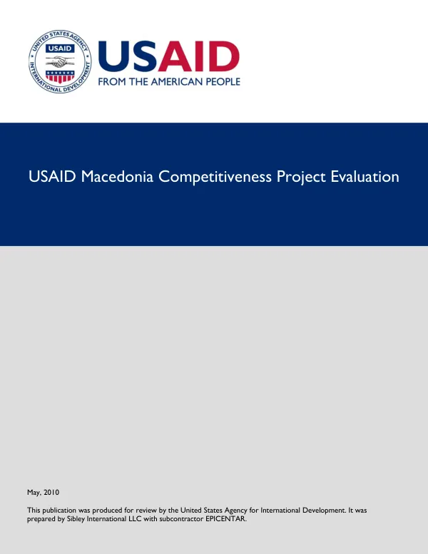 USAID Macedonia competitiveness project evaluation