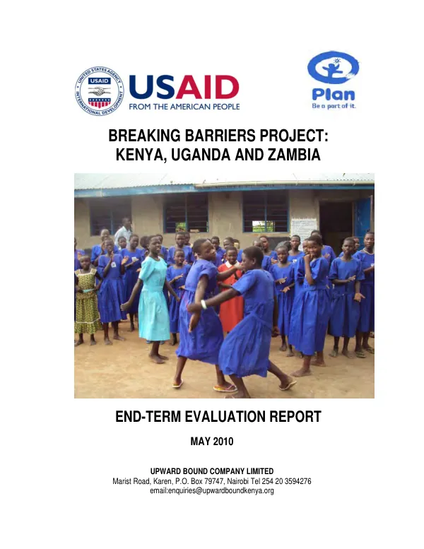 Breaking barriers project : Kenya, Uganda and Zambia : end-term evaluation report