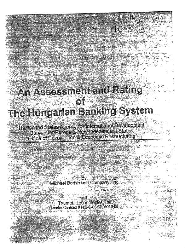 Assessment and rating of the Hungarian banking system
