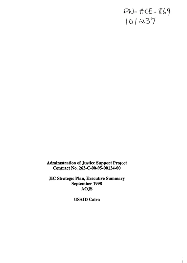 JIC [Judicial Information Center] strategic plan, executive summary