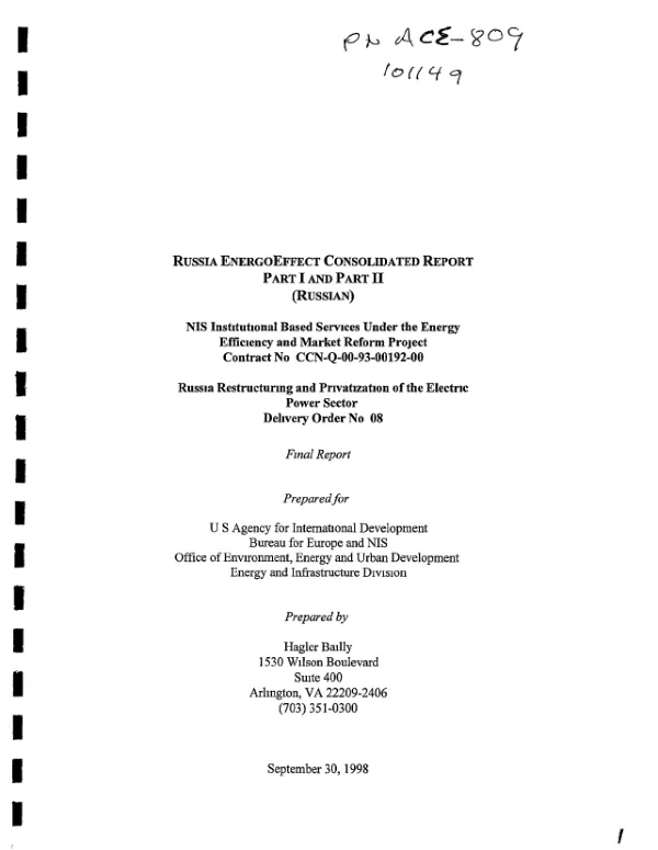 Russia EnergoEffect Consolidated report : part I and part II [Russian]
