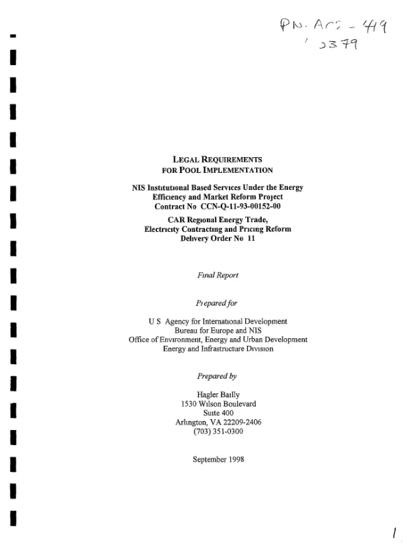 Legal requirements for pool implementation