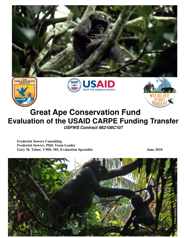 Great Ape Conservation Fund evaluation of the USAID CARPE funding transfer