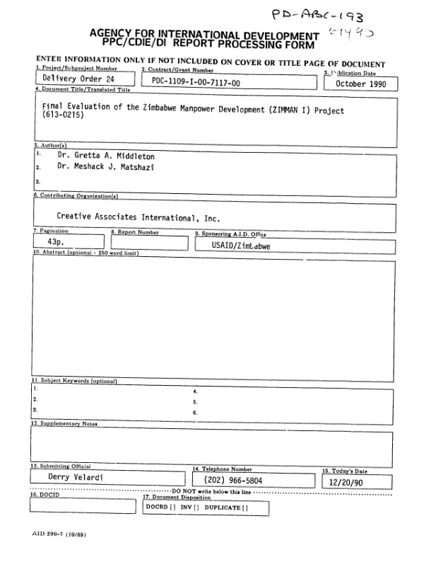 USAID"s technical assistance for developing uniform principles, methodologies, and forms for accounting and reporting for petroleum operations in Turkmenistan
