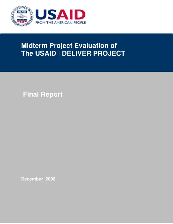Midterm project evaluation of the USAID/Deliver project