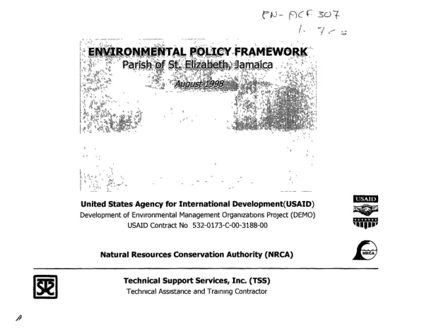 Environmental policy framework : Parish of St. Elizabeth, Jamaica