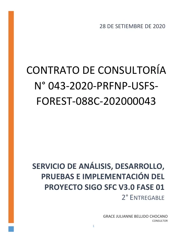 Servicio de Análisis, Desarrollo, Pruebas e Implementación del Proyecto SIGO sfc v3.0 Fase 01