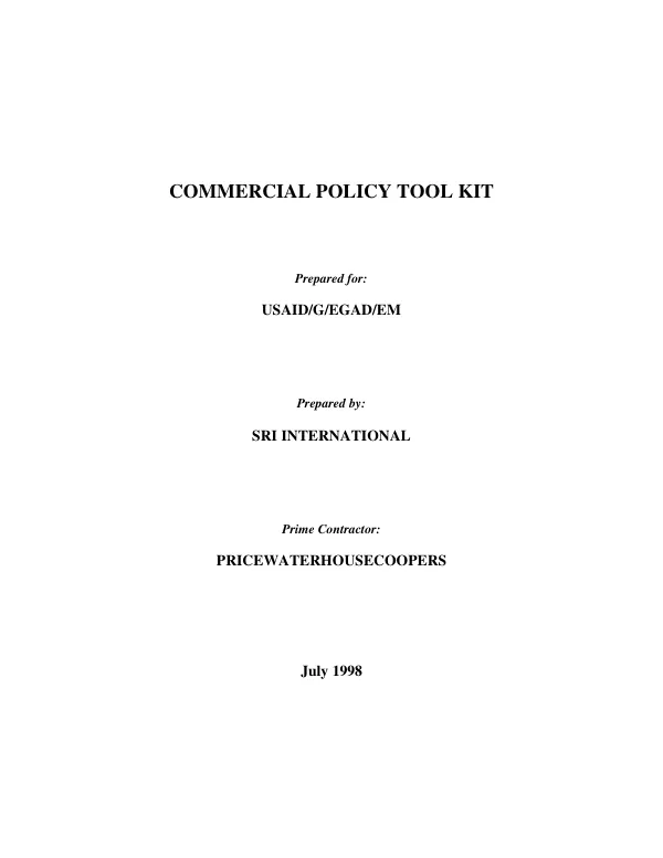 Commercial policy tool kit