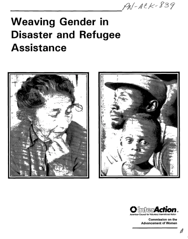 Weaving gender in disaster and refugee assistance
