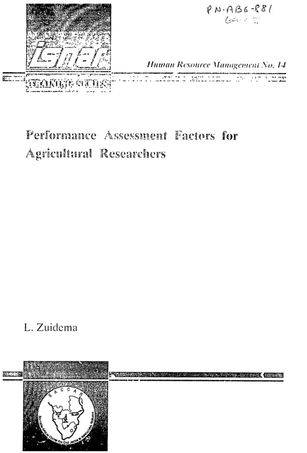 Performance assessment factors for agricultural researchers