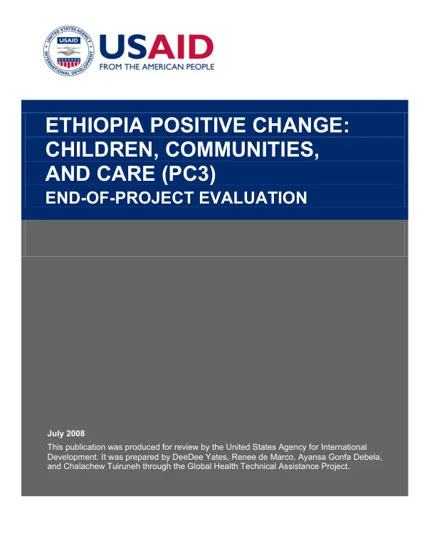 Ethiopia positive change : children, communities, and care (PC3) : end-of-project evaluation