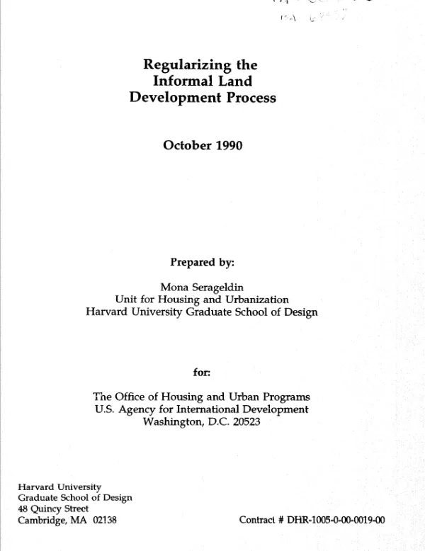 Regularizing the informal land development process