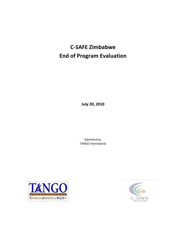 C-SAFE Zimbabwe end of program evaluation