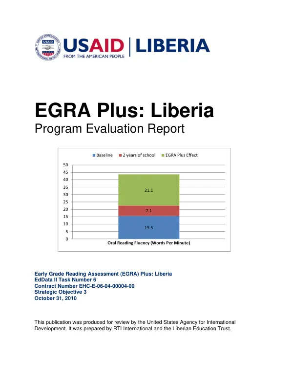 EGRA plus : Liberia : program evaluation report