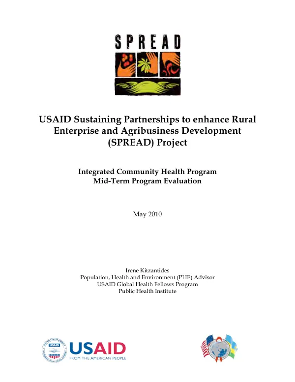 USAID sustaining partnerships to enhance rural enterprise and agribusiness development (SPREAD) project : integrated community health program mid-term program evaluation