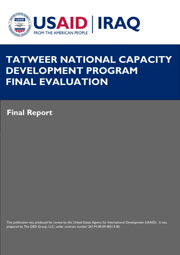 TATWEER national capacity development program final evaluation : final report