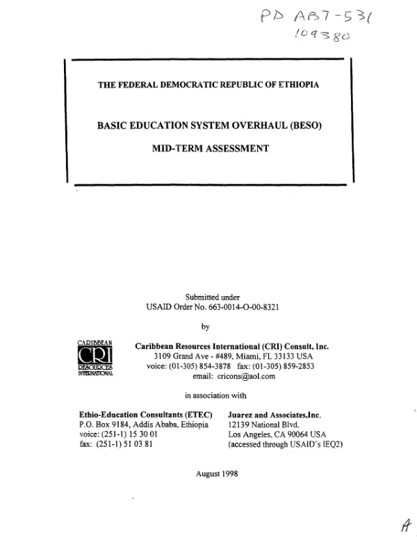 Land-based pollution and its impact on coral reefs and related ecosystems : the Caribbean experience -- implications for East African coastal tourism