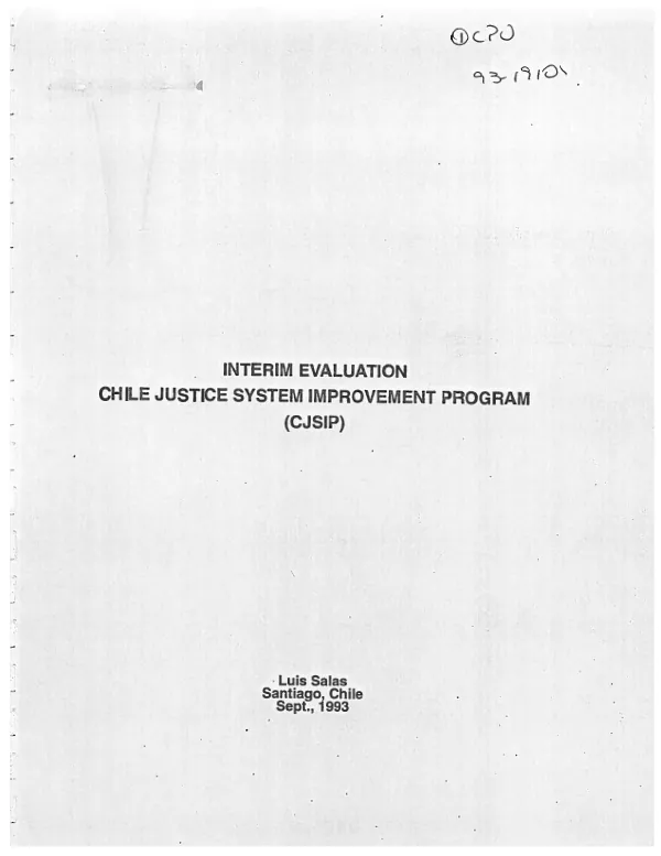 Interim evaluation : Chile justice system improvement program (CJSIP)