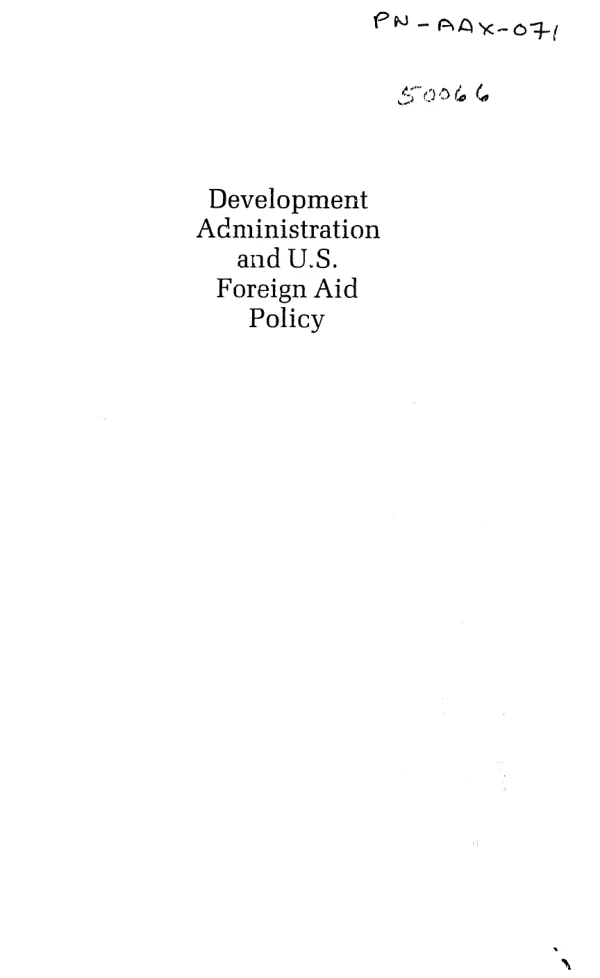 AID contract with Management Sciences for Health to promote institutional development and to strengthen the management capabilities of family planning organizations in developing countries