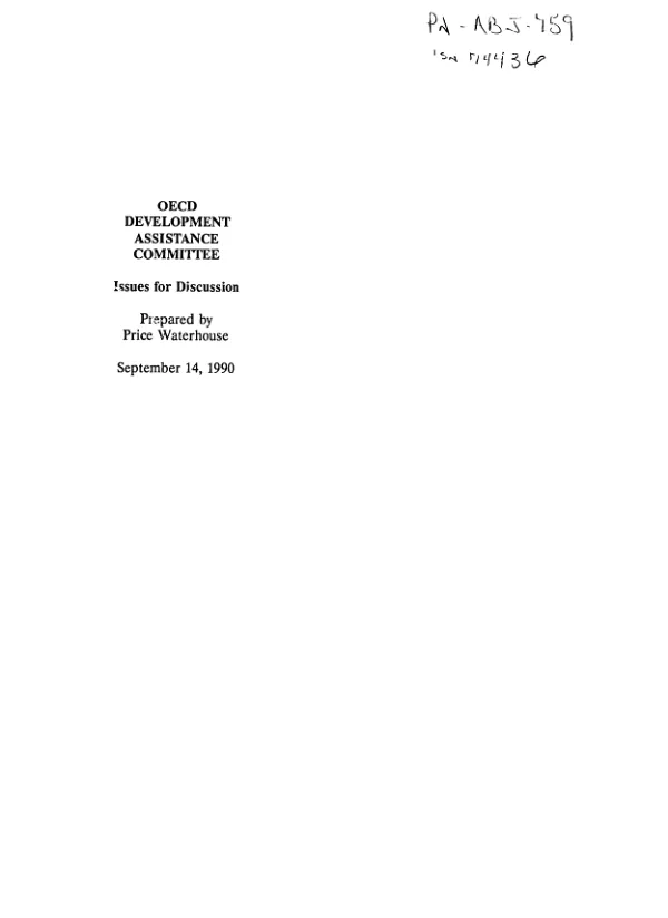 OECD Development Assistance Committee : issues for discussion