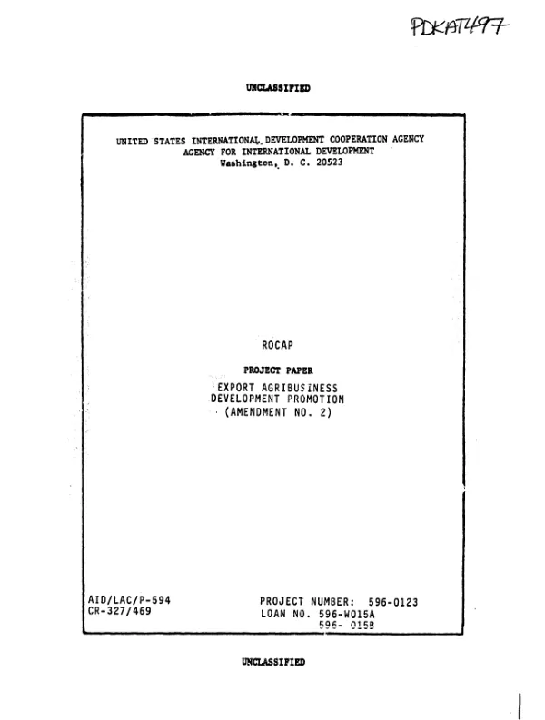 Export agribusiness development promotion : amendment no. 2