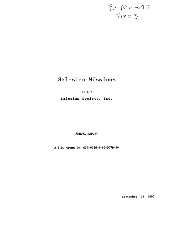 Salesian Missions of the Salesian Society, Inc. : annual report