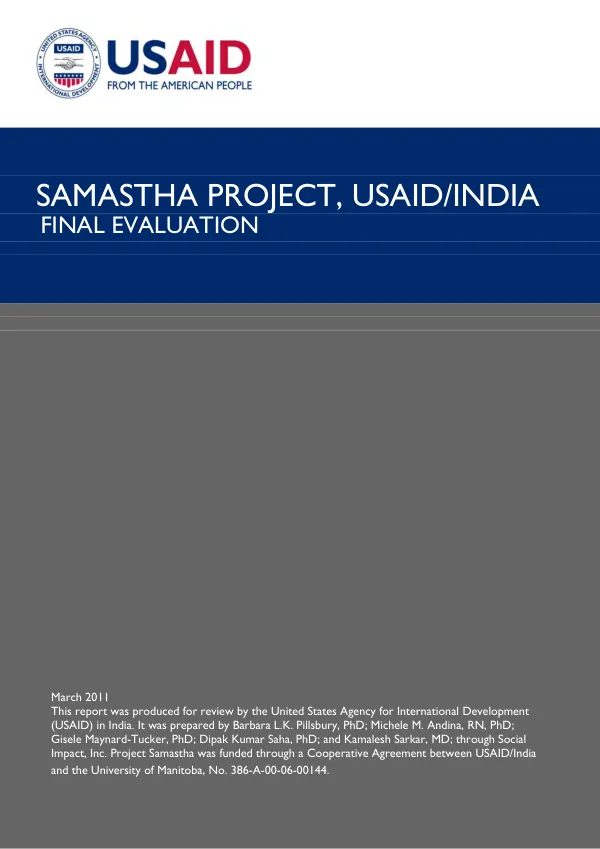 Samastha project, USAID/India : final evaluation
