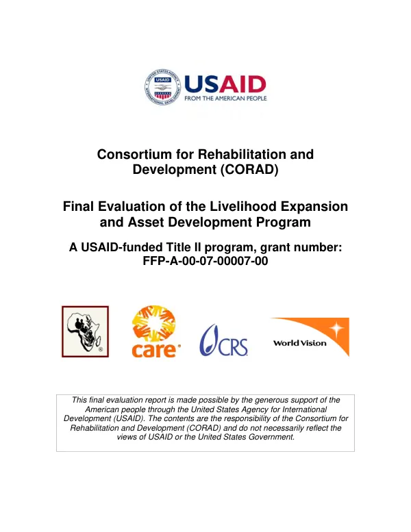 Livelihood enhancement and asset development (LEAD) programme : final evaluation